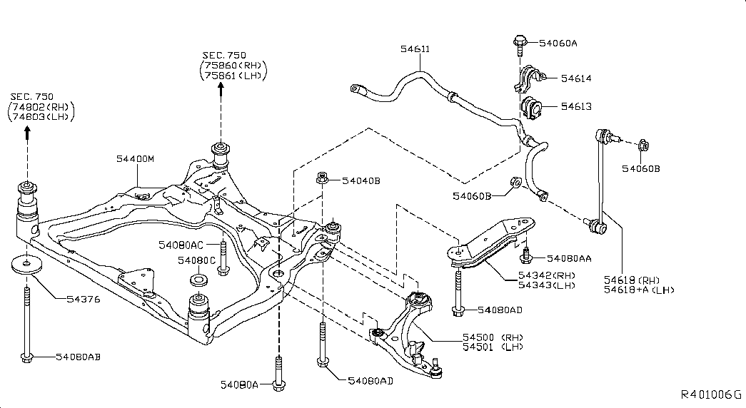 Рычаг передний нижний левый для Ниссан Мурано 2014-2018