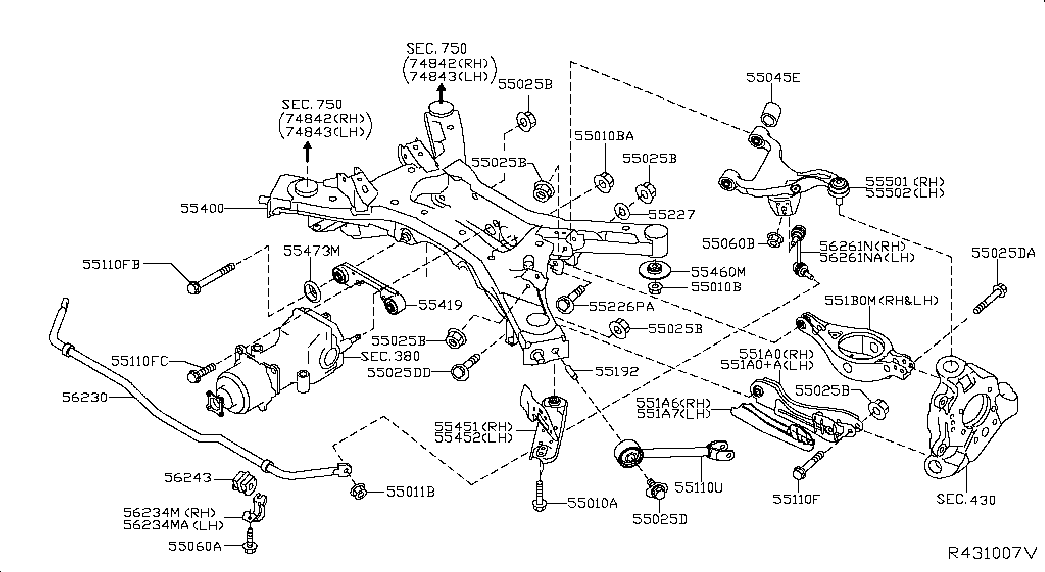 Рычаг задний верхний левый для Ниссан Мурано 2014-2018