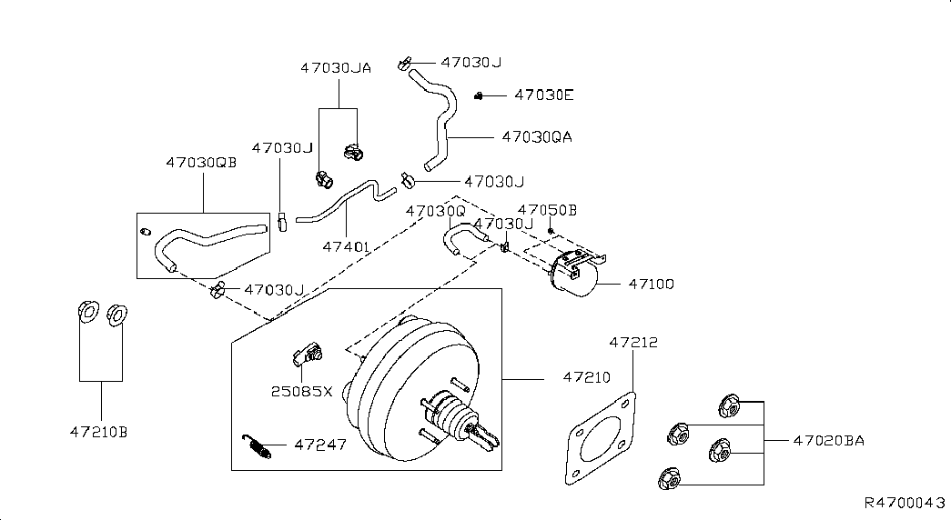 Вакуумный усилитель тормозов для Ниссан Мурано 2014-2018