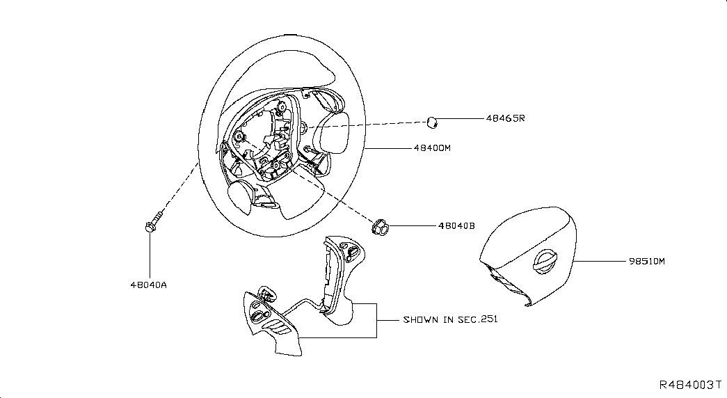 Подушка безопасности водителя для Ниссан Мурано 2014-2018