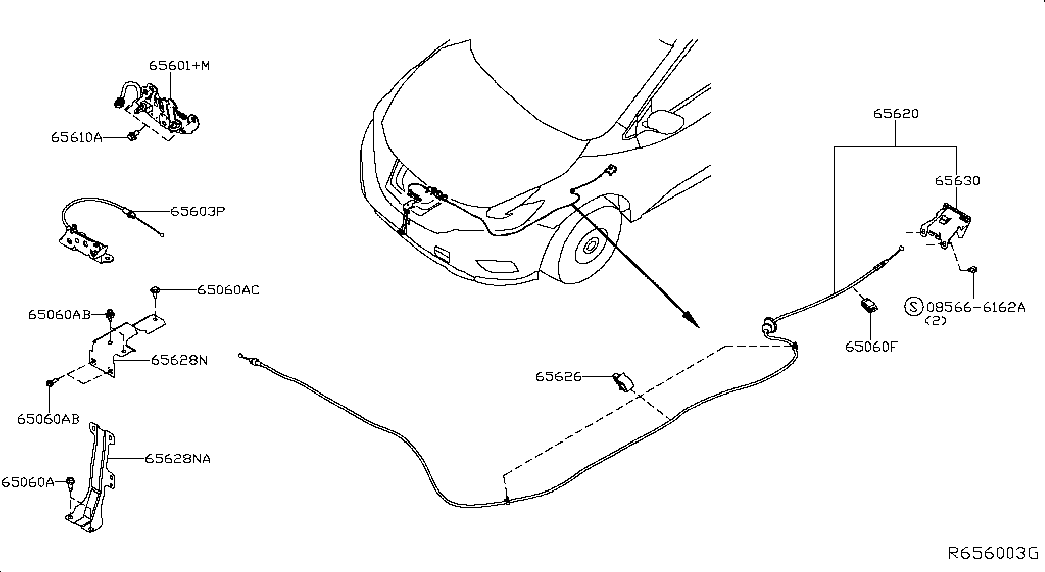 Замок капота для Ниссан Мурано 2014-2018