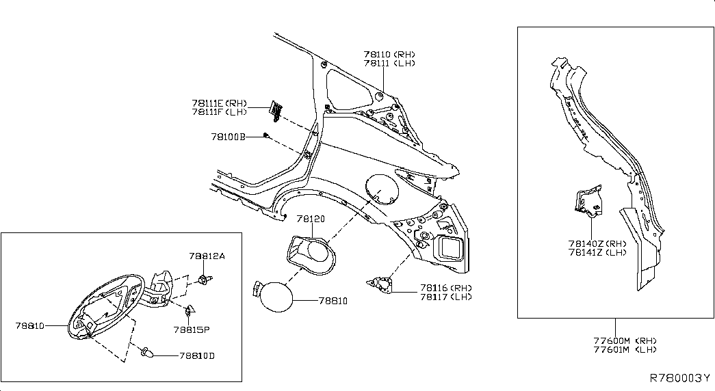 Крыло заднее левое для Ниссан Мурано 2014-2018