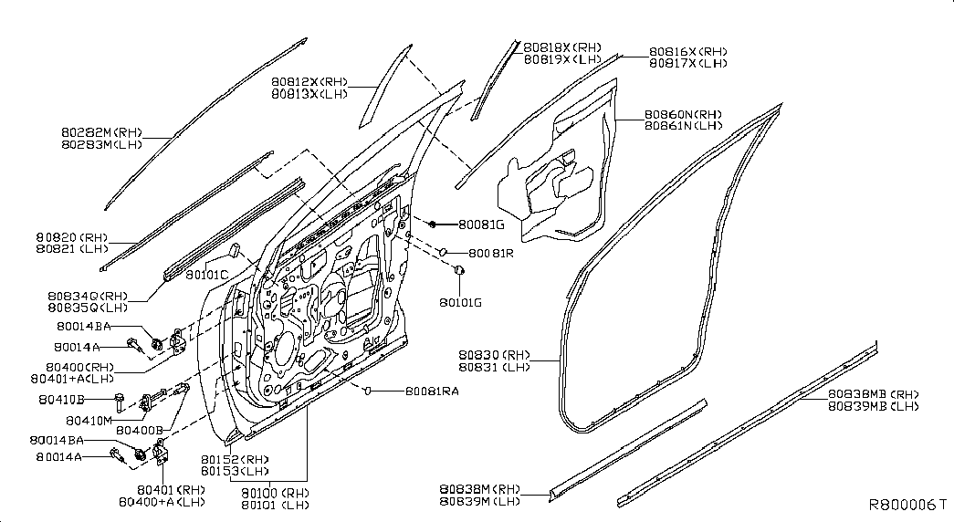 Дверь передняя левая для Ниссан Мурано 2014-2018