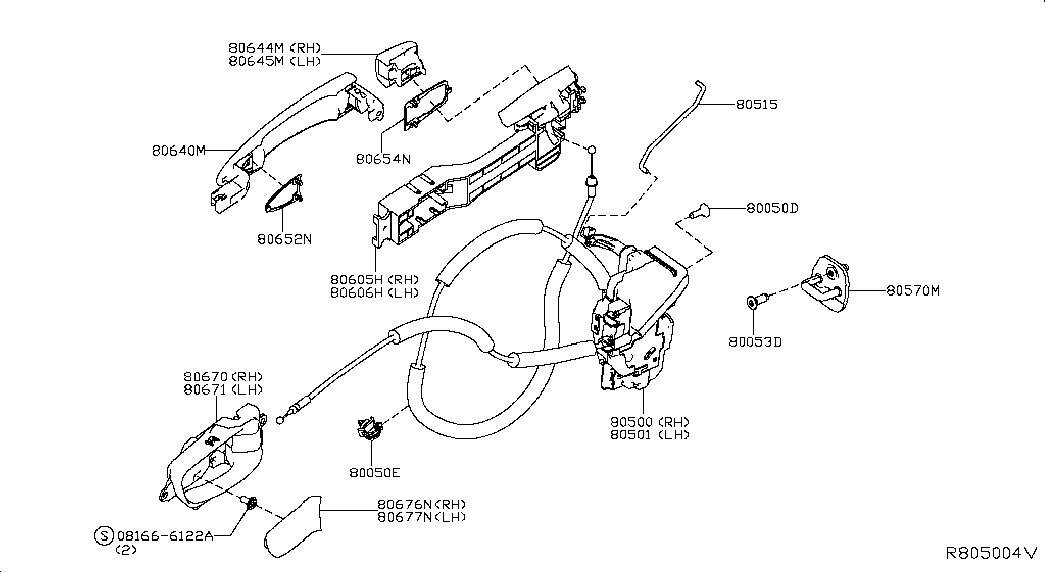 Ручка передней правой двери для Ниссан Мурано 2014-2018
