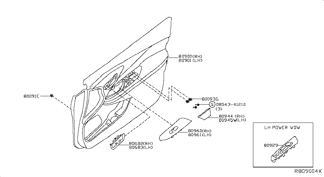 Панель отделки передней левой двери для Ниссан Мурано 2014-2018