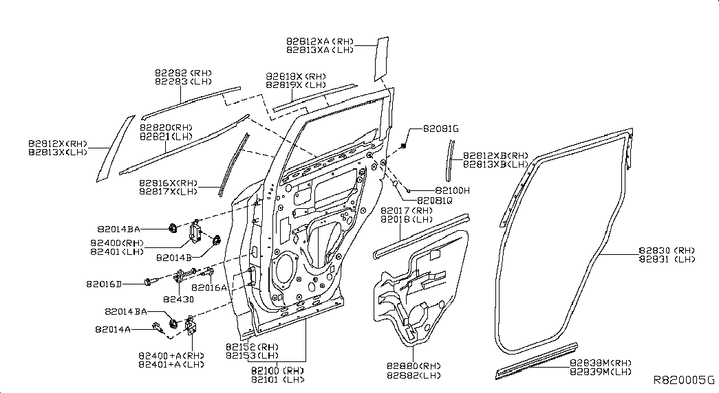 Дверь задняя правая для Ниссан Мурано 2014-2018