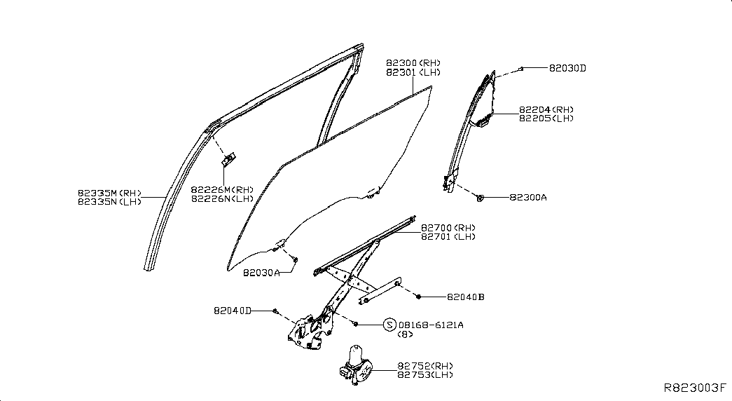 Стекло задней правой двери для Ниссан Мурано 2014-2018