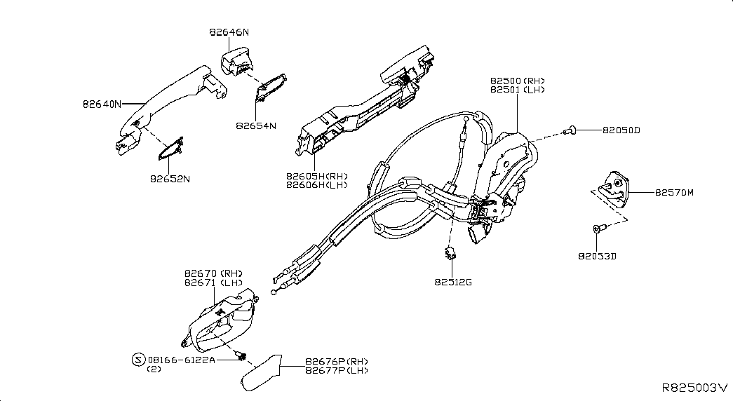 Замок задней правой двери для Ниссан Мурано 2014-2018