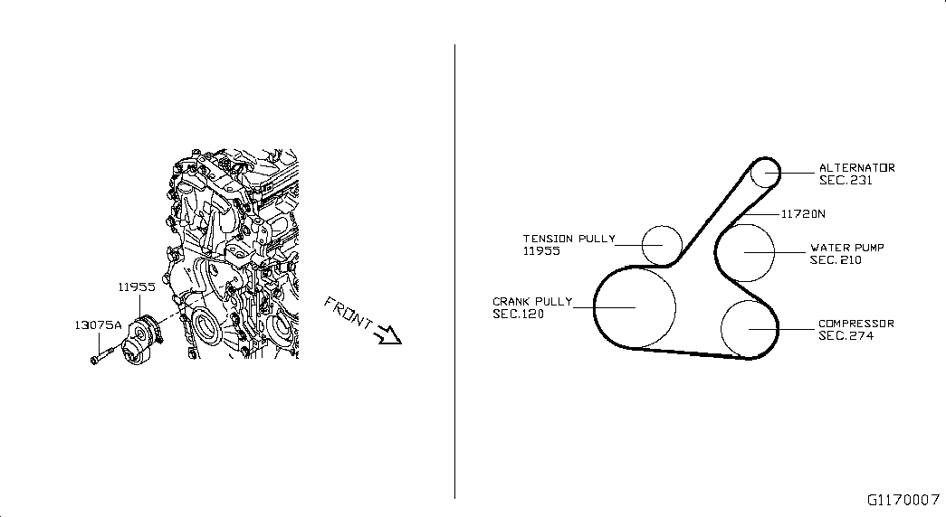 Ролик приводного ремня для Ниссан Х-Трейл 2013-2018