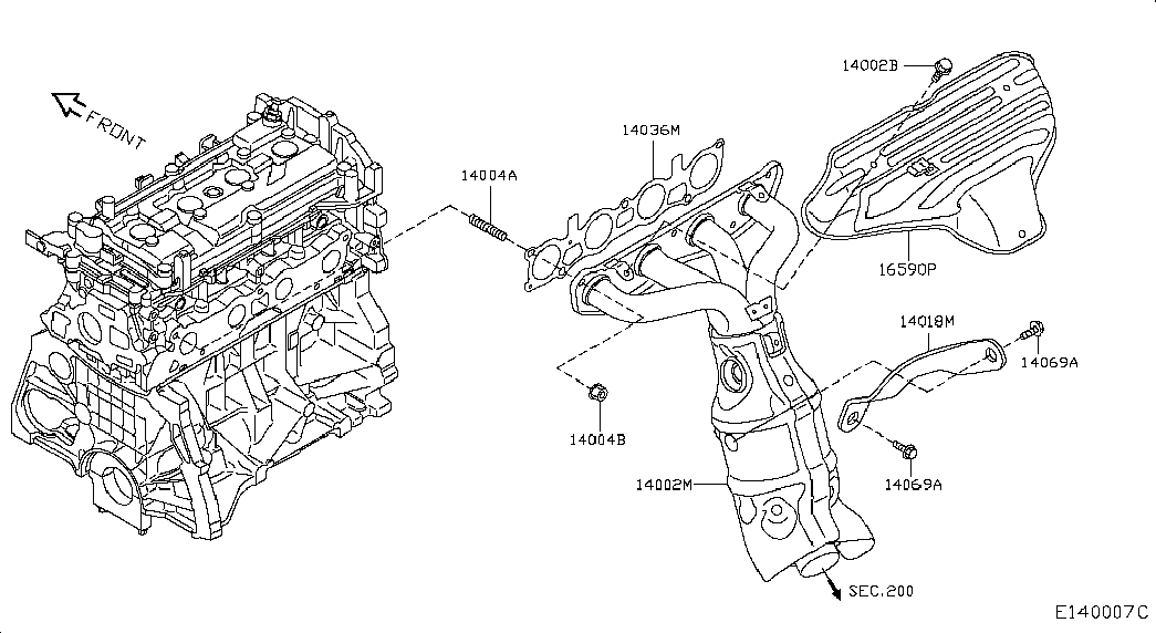 Коллектор выпускной для Ниссан Х-Трейл 2013-2018