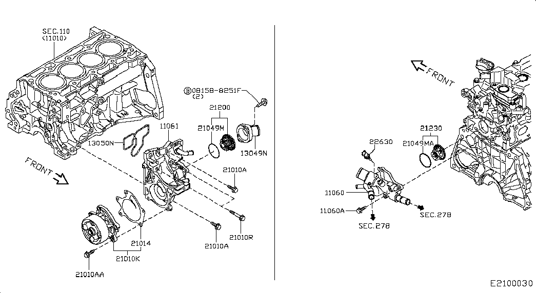 Помпа водяная для Ниссан Х-Трейл 2013-2018
