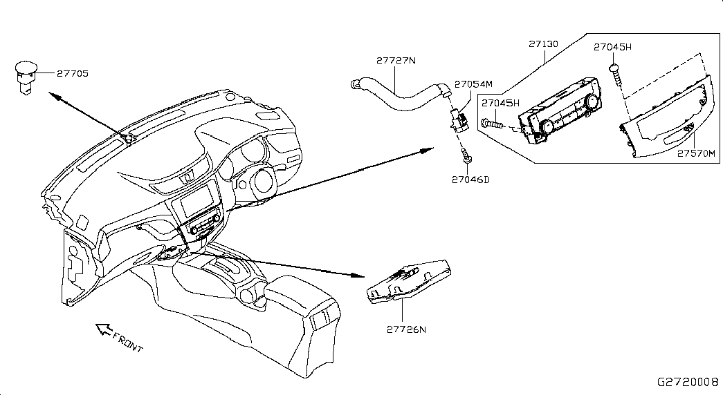 Панель климатической системы для Ниссан Х-Трейл 2013-2018