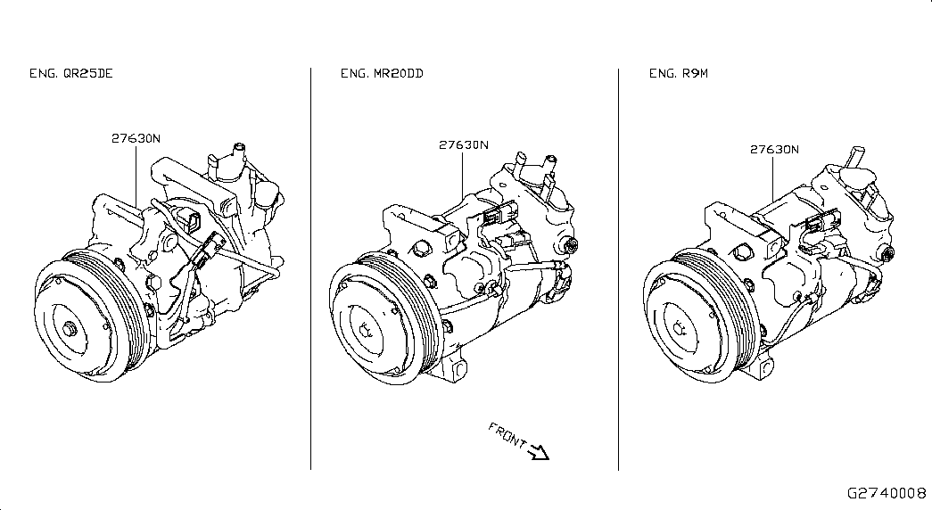 Компрессор кондиционера для Ниссан Х-Трейл 2013-2018