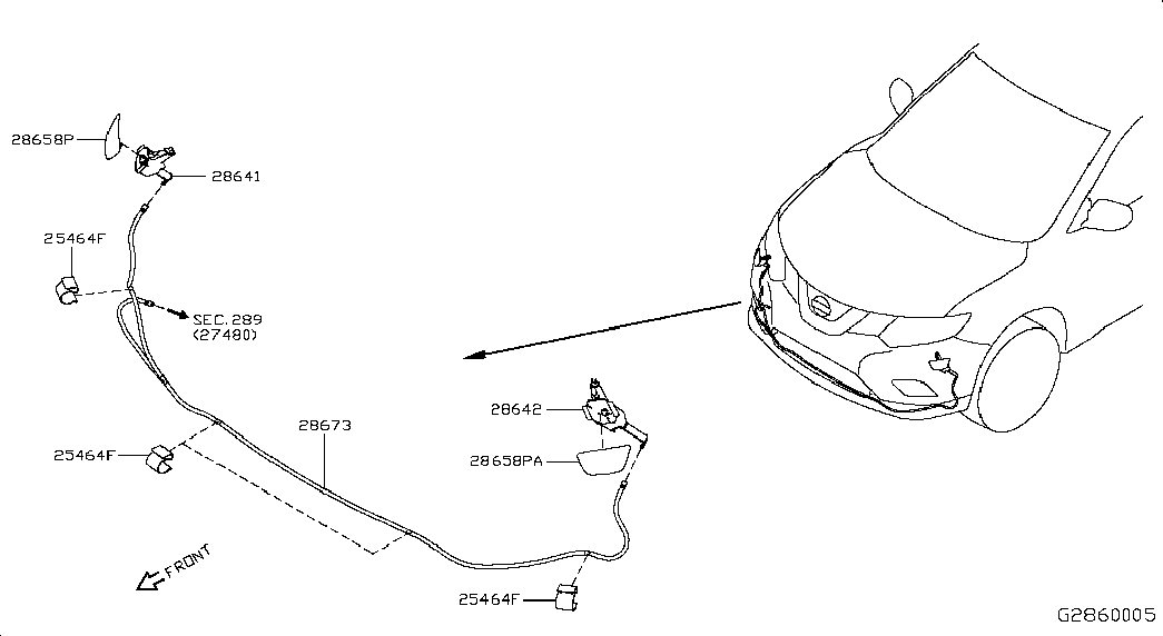Фаро-омыватель правый для Ниссан Х-Трейл 2013-2018