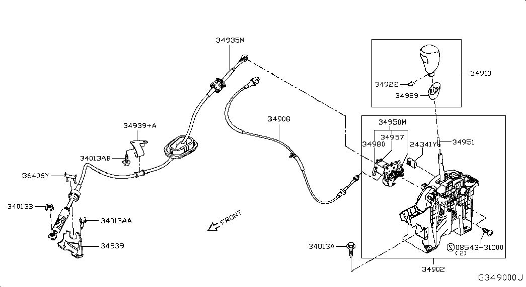Трос переключения скоростей для Ниссан Х-Трейл 2013-2018 