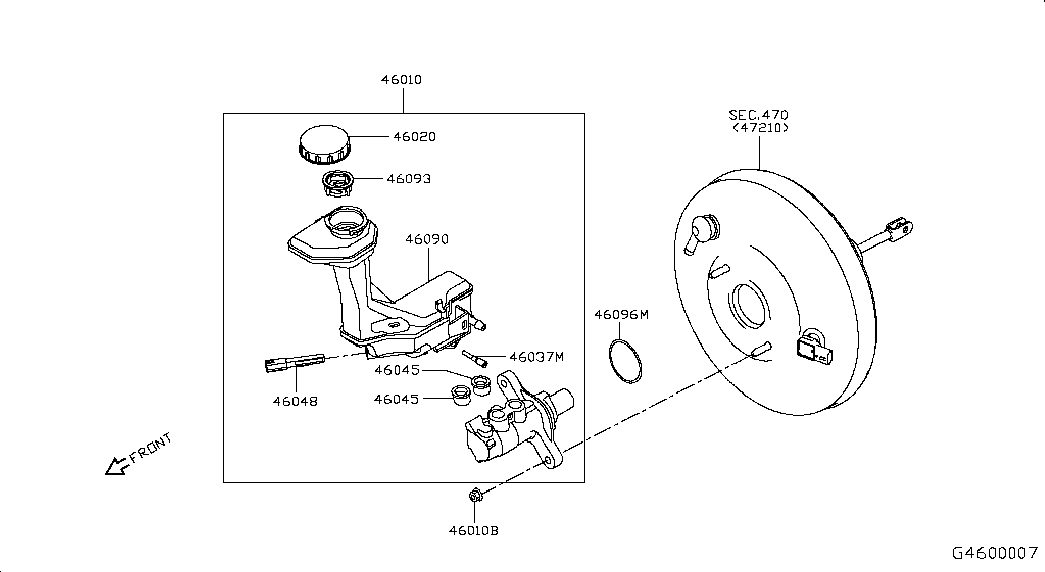 Главный тормозной цилиндр с бачком для Ниссан Х-Трейл 2013-2018