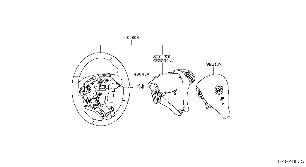 Подушка безопасности водителя для Ниссан Х-Трейл 2013-2018