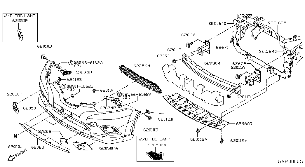 Бампер передний для Ниссан Х-Трейл 2013-2018