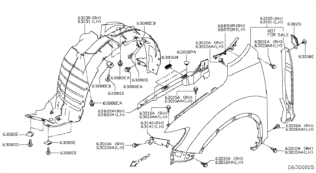 Подкрылок передний правый для Ниссан Х-Трейл 2013-2018