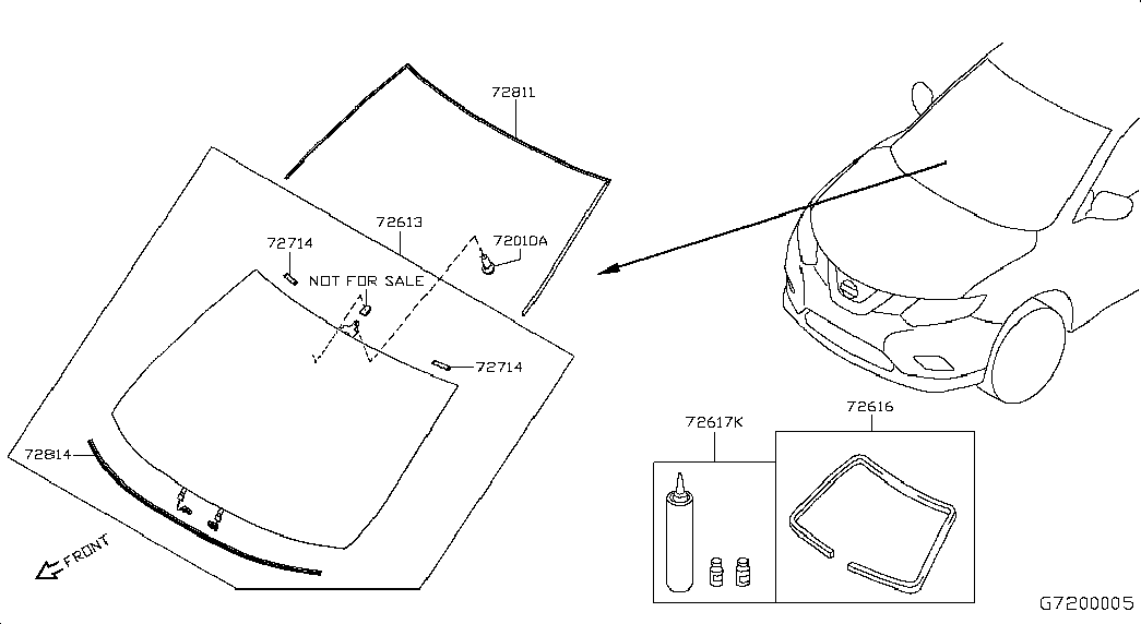 Лобовое стекло для Ниссан Х-Трейл 2013-2018
