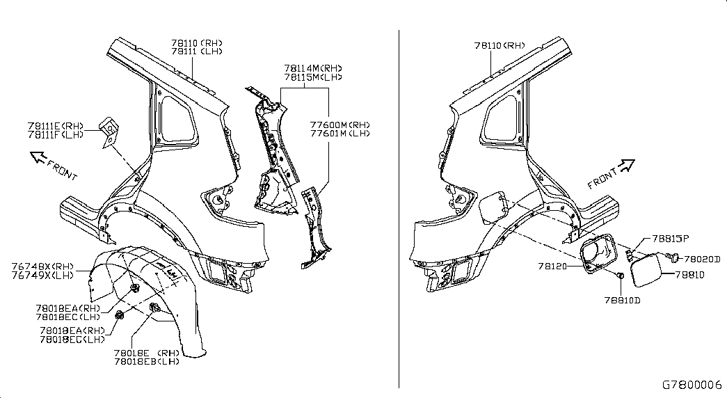 Крыло заднее левое для Ниссан Х-Трейл 2013-2018