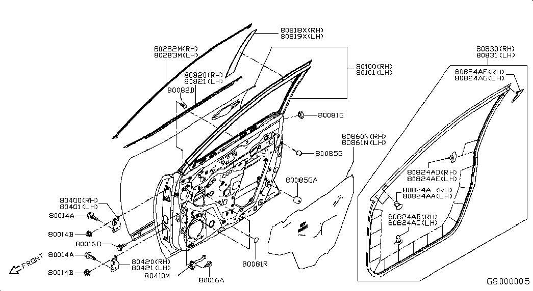 Дверь передняя левая для Ниссан Х-Трейл 2013-2018