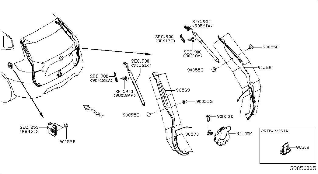 Замок багажника для Ниссан Х-Трейл 2013-2018