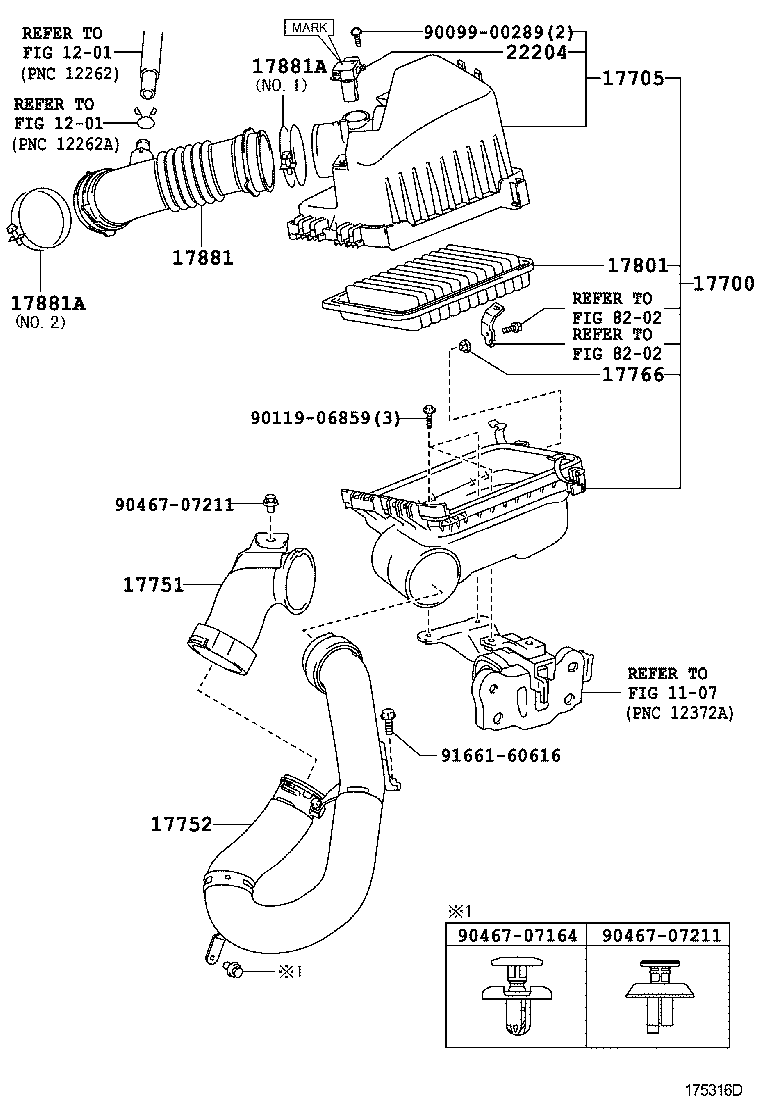 Корпус воздушного фильтра в сборе для Тойота Королла 2006-2012