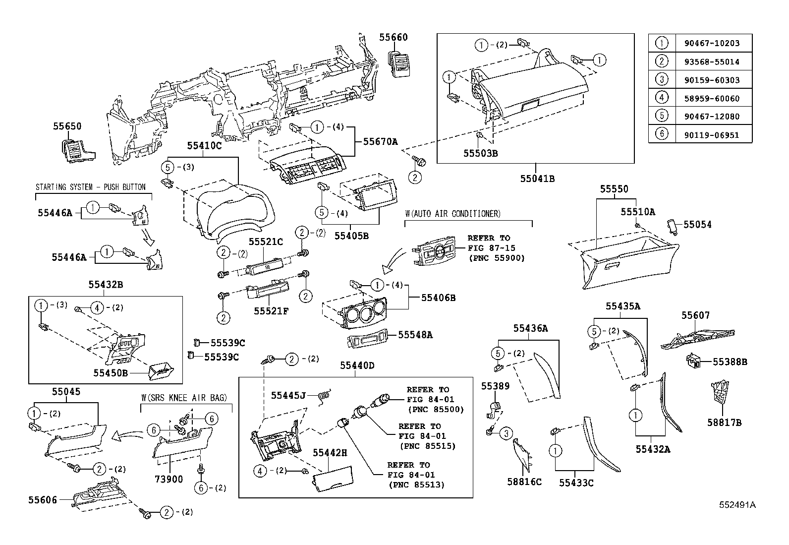 Перчаточный ящик, бардачок для Тойота Королла 2006-2012