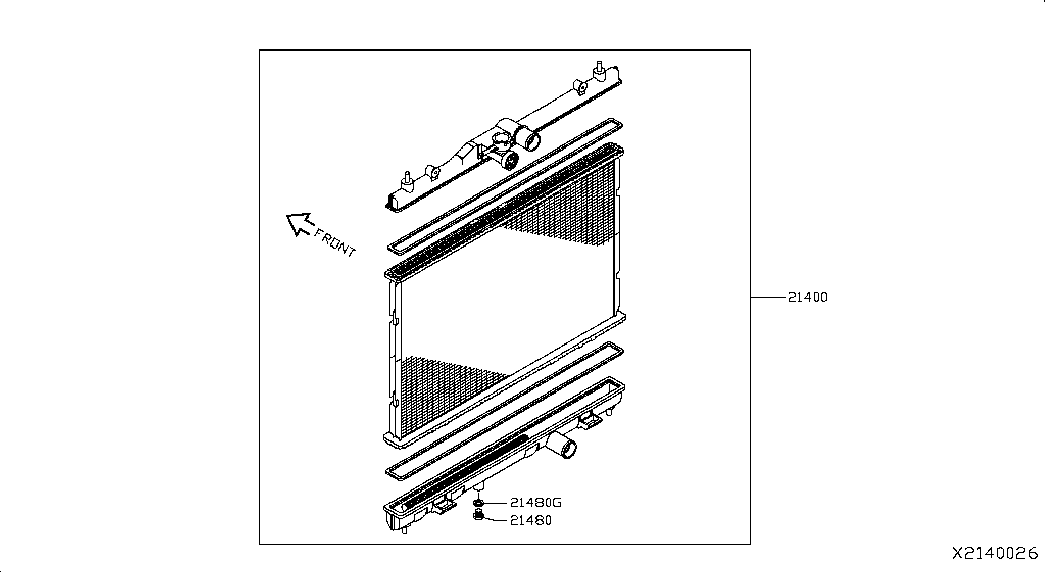 Радиатор двигателя в сборе для Ниссан Тиида 2010-2013
