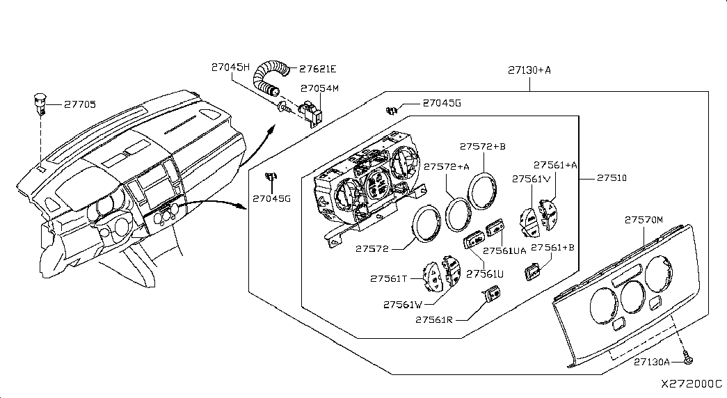 Панель климатической системы для Ниссан Тиида 2010-2013