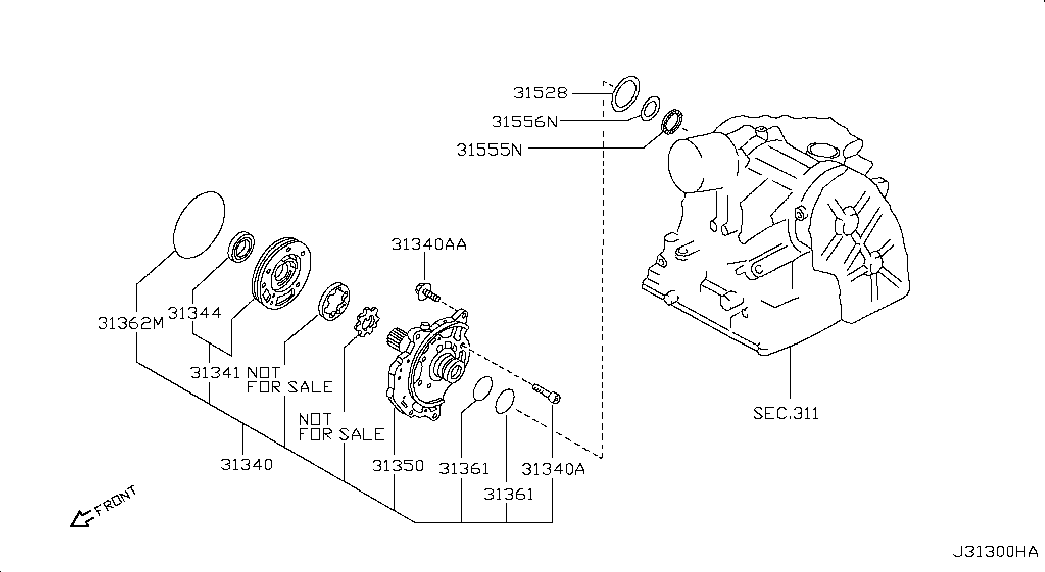 Масляный насос АКПП для Ниссан Тиида 2010-2013