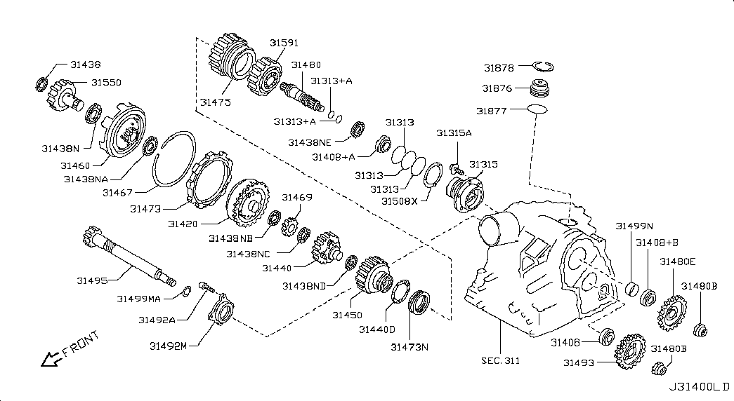 Вал АКПП для Ниссан Тиида 2010-2013