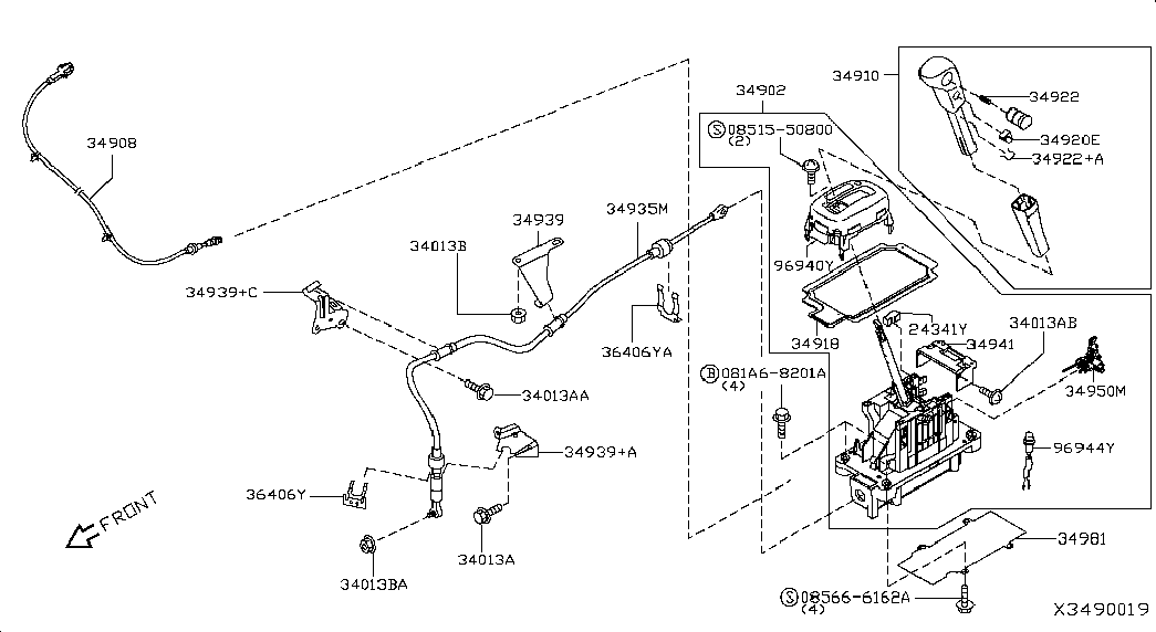Рычаг переключения скоростей для Ниссан Тиида 2010-2013