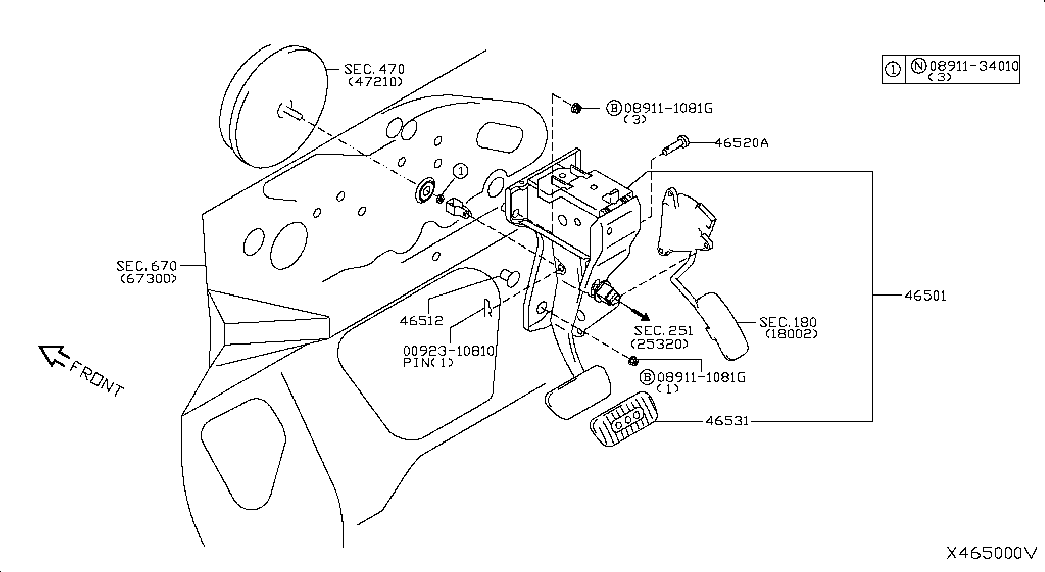 Педаль тормоза для Ниссан Тиида 2010-2013