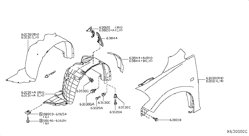 Крыло переднее левое для Ниссан Тиида 2010-2013