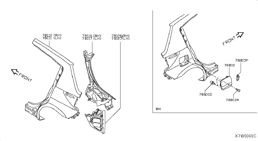 Крыло заднее правое для Ниссан Тиида 2010-2013