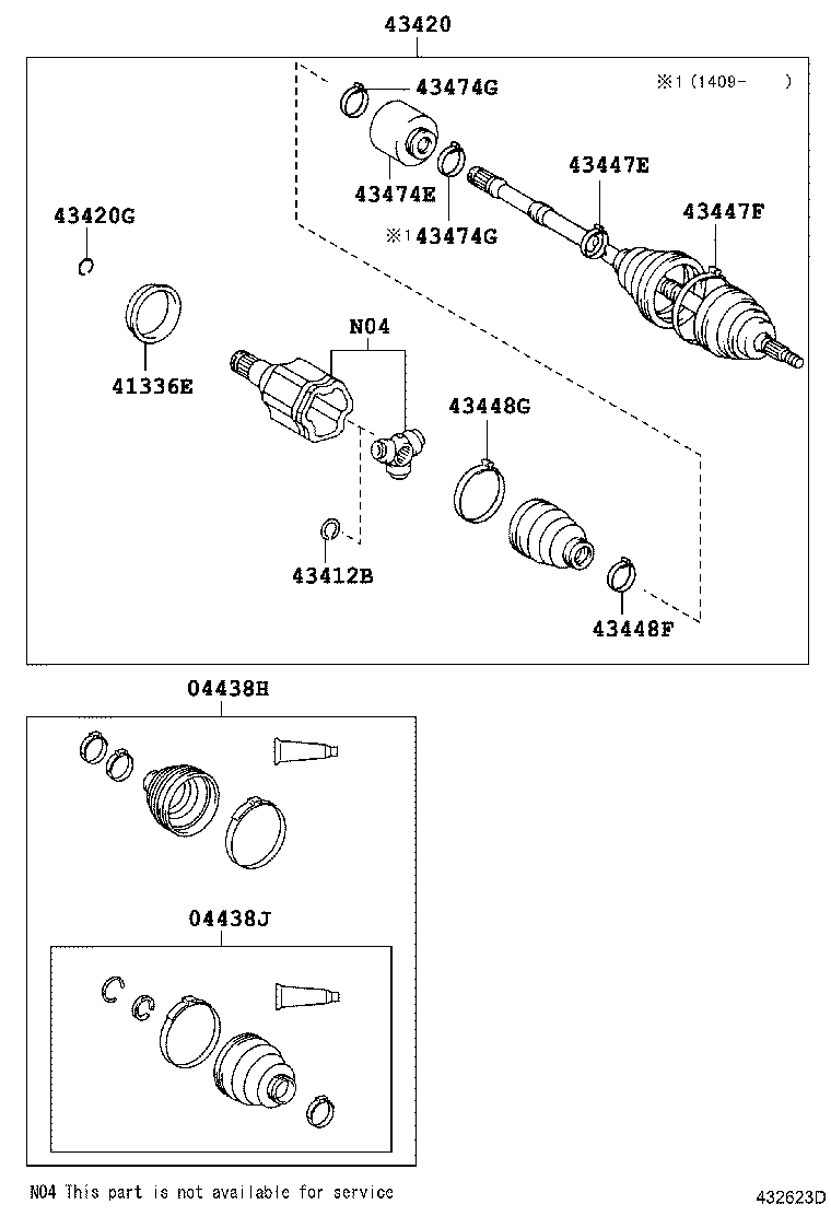 Приводной вал передний левый для Тойота Венза 2012-2017