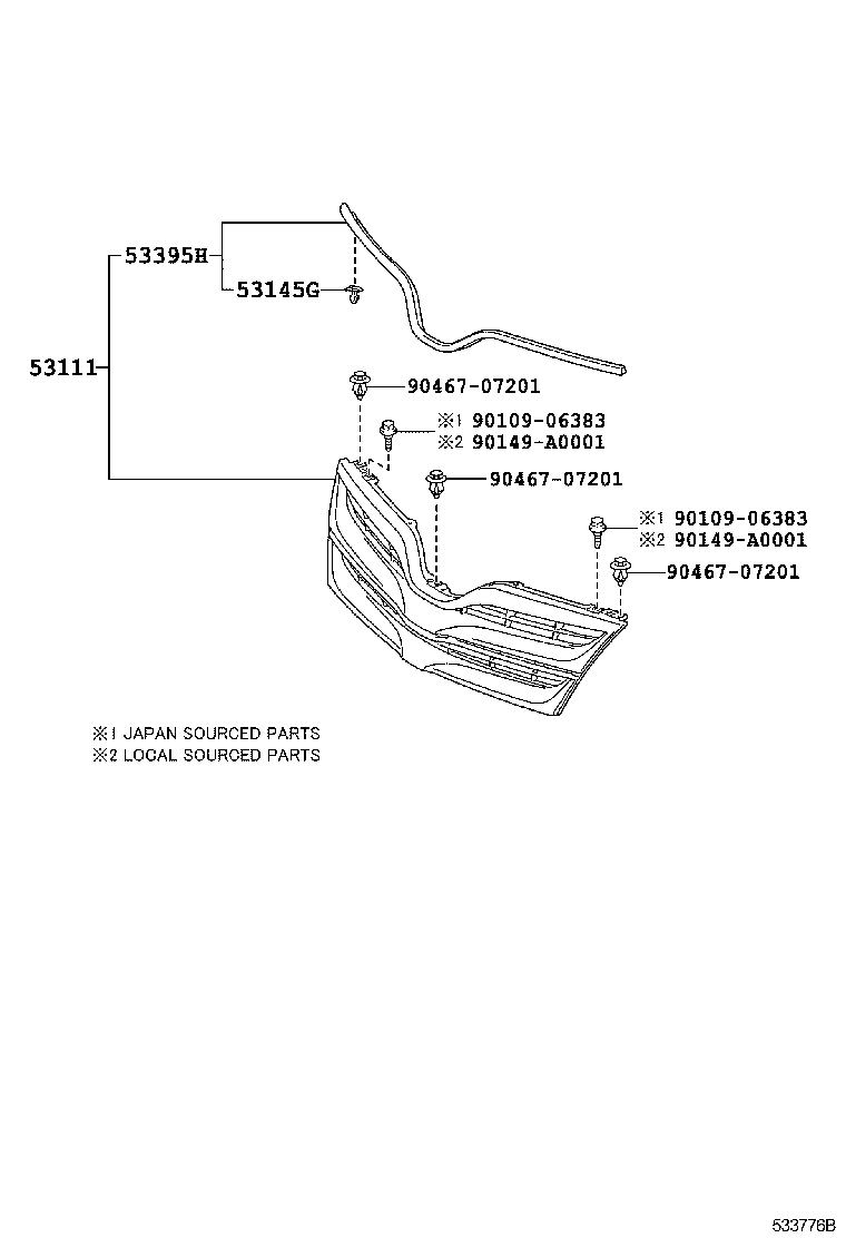 Решетка радиатора для Тойота Венза 2012-2017