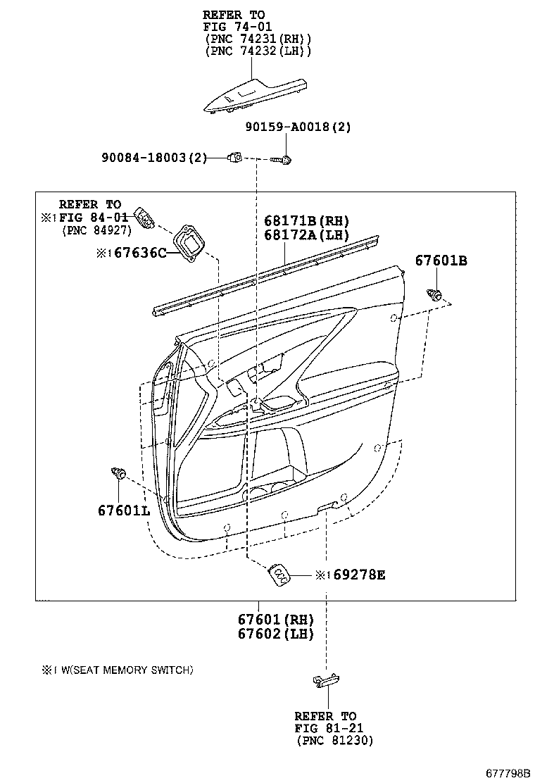 Панель отделки передней левой двери для Тойота Венза 2012-2017