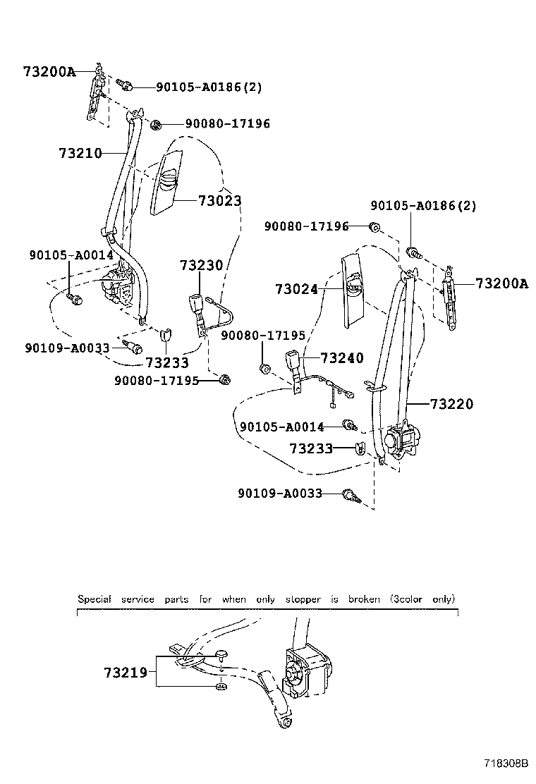 Ремень безопасности водителя для Тойота Венза 2012-2017