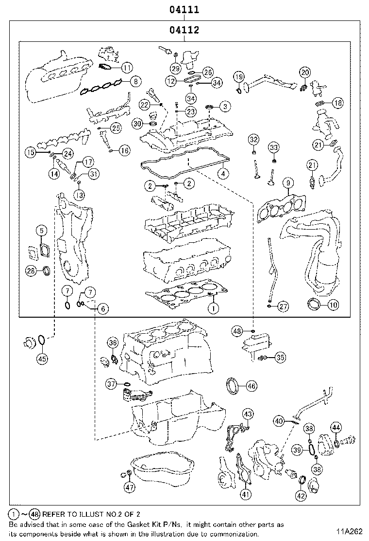 Комплект прокладок для двигателя для Тойота Камри 2014-2017