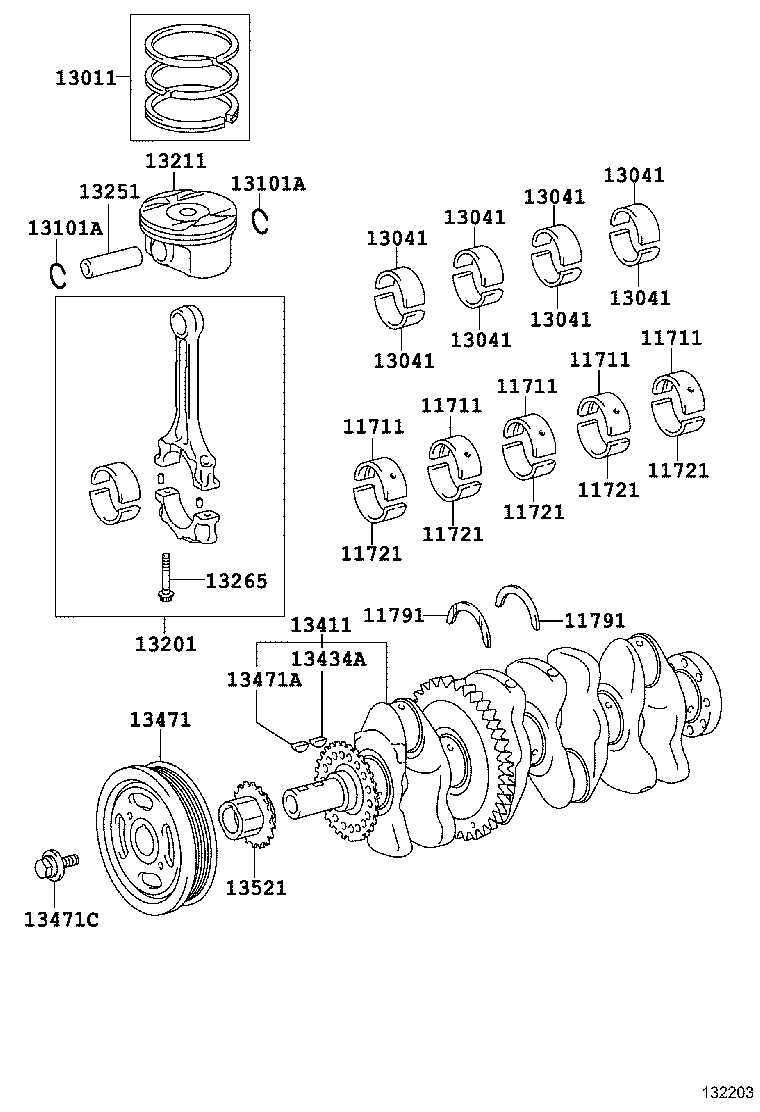 Коленвал для Тойота Камри 2014-2017