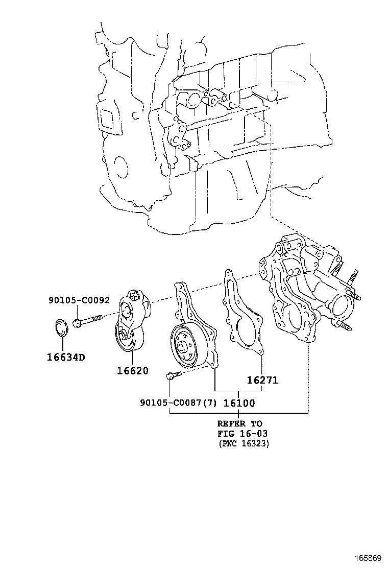 Помпа водяная для Тойота Камри 2014-2017