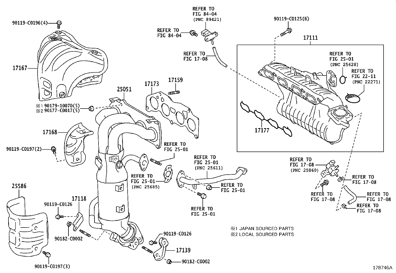 Коллектор выпускной для Тойота Камри 2014-2017