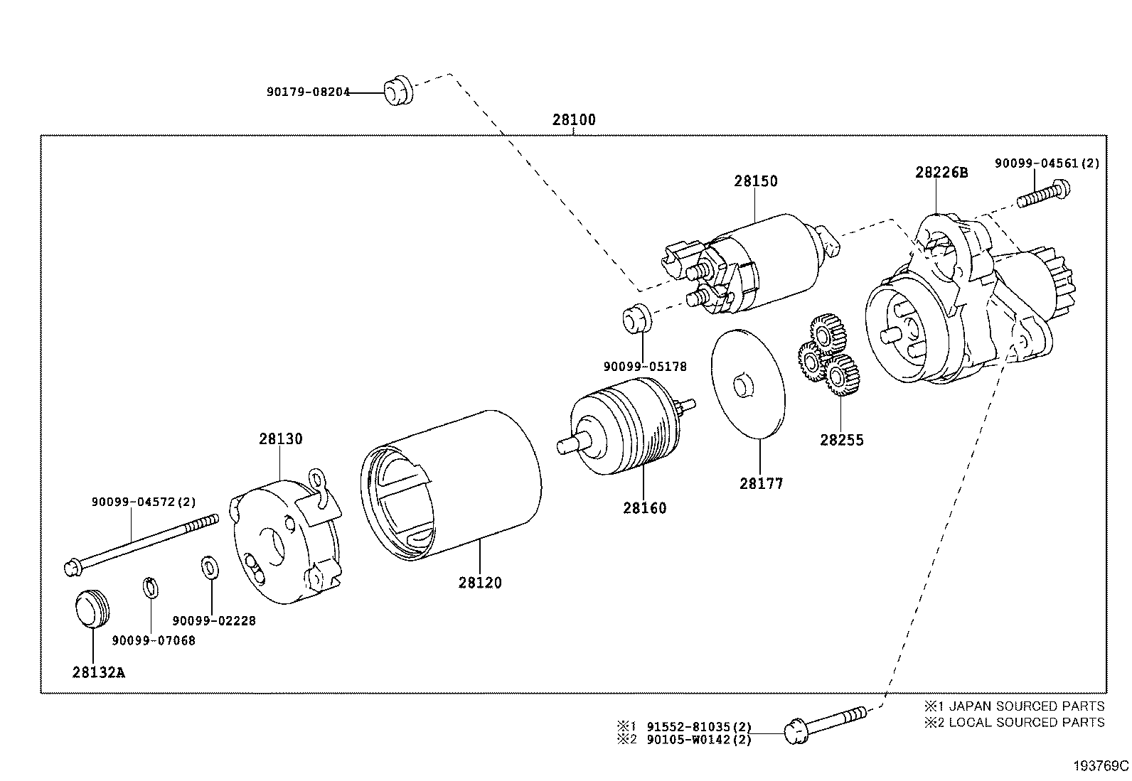 Стартер в сборе для Тойота Камри 2014-2017