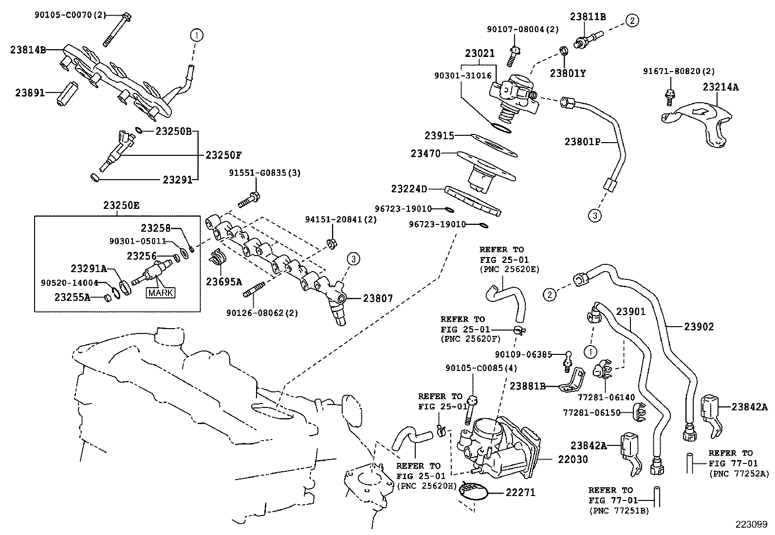 Топливная рампа для Тойота Камри 2014-2017