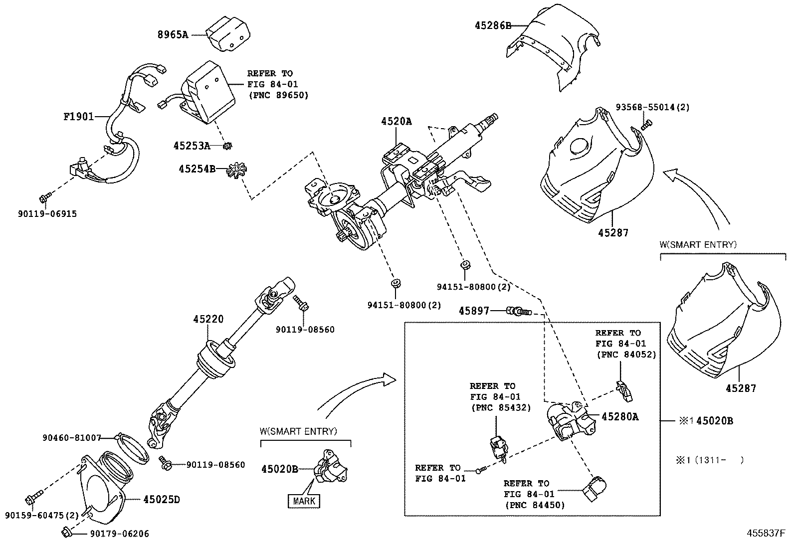 Рулевая колонка в сборе для Тойота Камри 2014-2017