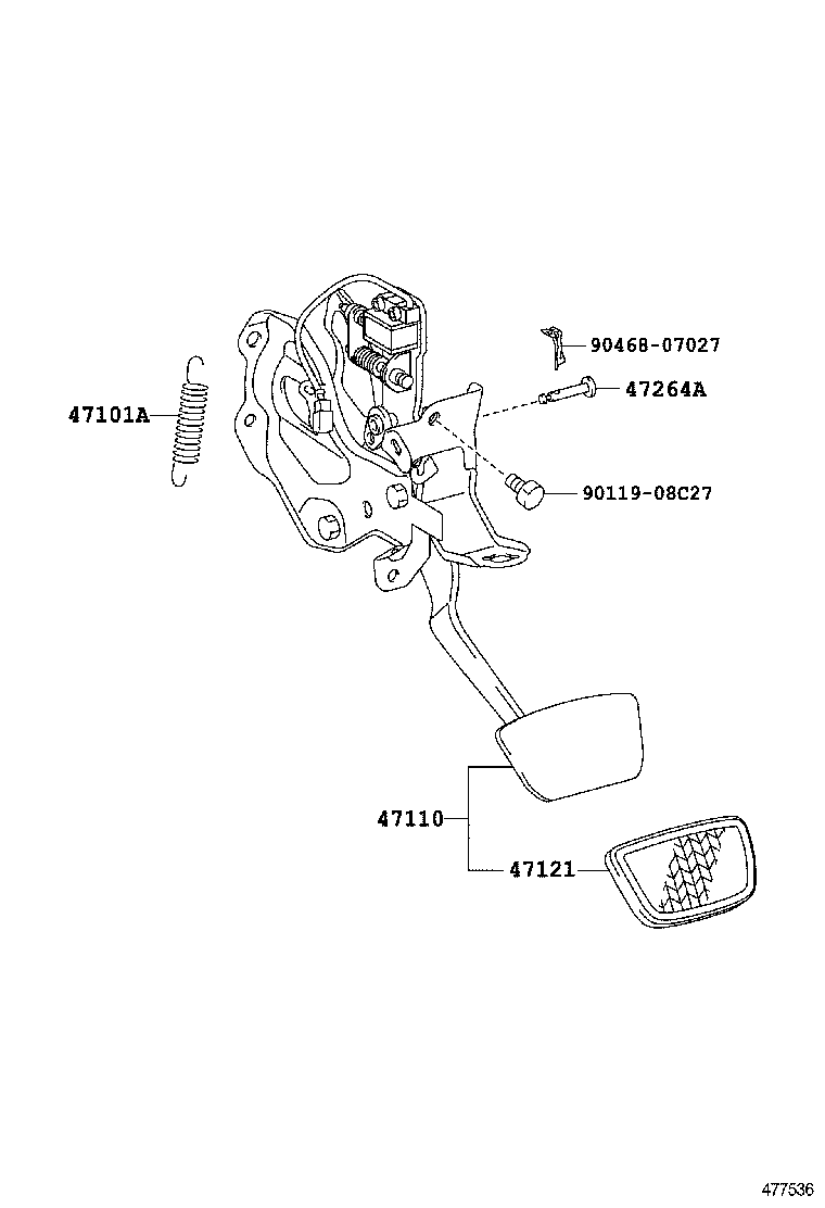 Педаль тормоза для Тойота Камри 2014-2017