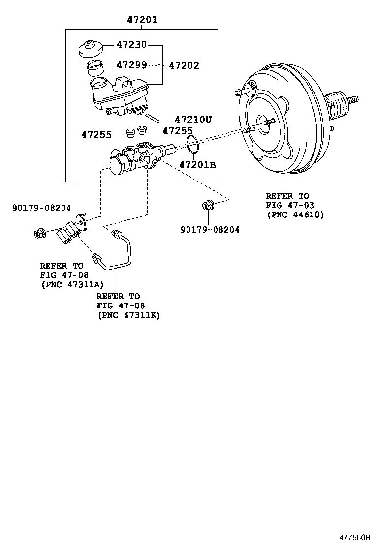 Главный тормозной цилиндр с бачком для Тойота Камри 2014-2017